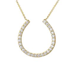 Genuine 0.75 TCW 14K Yellow Gold Ladies Necklace - REF-85M2F