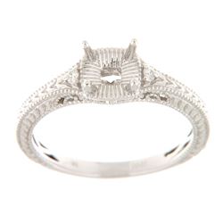 Genuine 14K White Gold 0.03CTW Diamond Semi Mount Ring - REF-27R6H