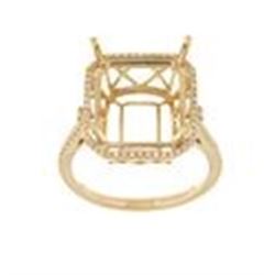 Genuine 14K Yellow Gold 0.31CTW Diamond Semi Mount Ring - REF-56X4Y