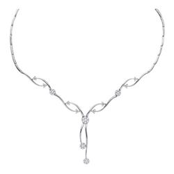 1.50CT Diamond Flower 14KT Necklace White Gold