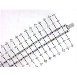 Genuine 14K White Gold 8.79CTW Diamond Tennis Bracelet - REF-745K9R