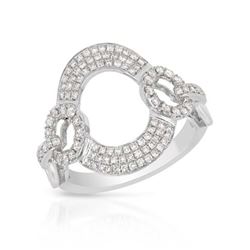 Genuine 0.61 TCW 14K White Gold Ladies Ring - REF-64G7M