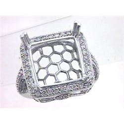 Genuine 14K White Gold 1.28CTW Diamond Semi Mount Ring - REF-99M2F