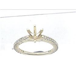 Genuine 14K Yellow Gold 0.48CTW Diamond Semi Mount Ring - REF-48H6W
