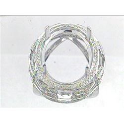Genuine 14K White Gold 1.41CTW Diamond Semi Mount Ring - REF-157N6A