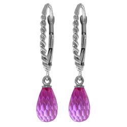 3 ctw Pink Topaz Earrings Jewelry 14KT White Gold
