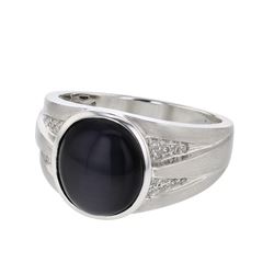 Genuine 14K WhiteGold 5.18CTW Cat's Eye Fashion Ring - REF-98N2A
