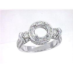 Genuine 14K White Gold 1.15CTW Diamond Semi Mount Ring - REF-121A2X
