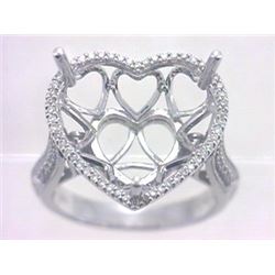 Genuine 14K White Gold 0.37CTW Diamond Semi Mount Ring - REF-58K9R