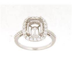 Genuine 14K White Gold 0.53CTW Diamond Semi Mount Ring - REF-80N9A