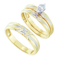 0.10CT Diamond Trio Set 10KT Ring Yellow Gold