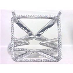 Genuine 14K White Gold 0.33CTW Diamond Semi Mount Ring - REF-65F6N