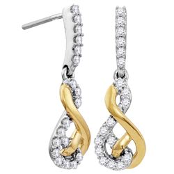 0.50CT Diamond Anniversary 10KT Earrings 2Tone Gold