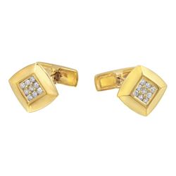 Genuine 0.48TCW 18K Yellow Gold Ladies Cuff Links - REF-147Z2T