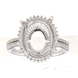 Genuine 14K White Gold 0.31CTW Diamond Semi Mount Ring - REF-67T2K