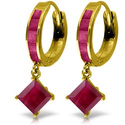 4.2 ctw Ruby Earrings Jewelry 14KT Yellow Gold