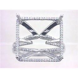 Genuine 18K White Gold 0.3CTW Diamond Semi Mount Ring - REF-89A2X