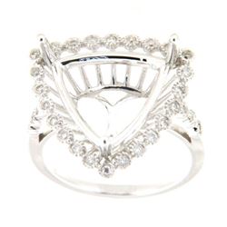 Genuine 14K White Gold 0.23CTW Diamond Semi Mount Ring - REF-56H2W