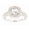 Image 1 : Genuine 14K White Gold 0.42CTW Diamond Semi Mount Ring - REF-76W4G