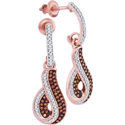 0.35CTW White and Champagne Diamond Mirco-Pave 10KT Earrings Rose Gold