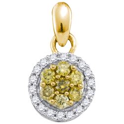 0.25CTW White and Yellow Diamond Anniversary 10KT Pendant Yellow Gold