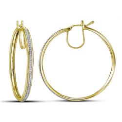 0.25CT Diamond Hoops 10KT Earrings Yellow Gold
