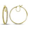 Image 1 : 0.25CT Diamond Hoops 10KT Earrings Yellow Gold
