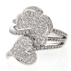 Genuine 18K White Gold 1.06CTW Diamond Fashion Ring - REF-193Z4T