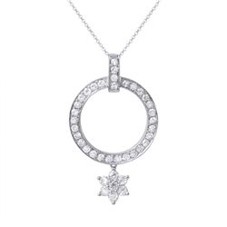 Genuine 1.09 TCW 14K White Gold Ladies Necklace - REF-109R3H
