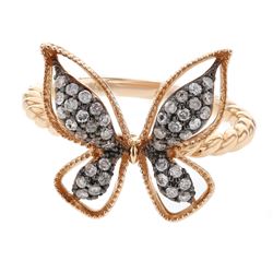 Genuine 18K White Gold 0.29CTW Diamond Fashion Ring - REF-54W5G