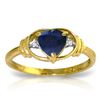 Image 1 : 1.01 ctw Sapphire & Diamond Ring Jewelry 14KT Yellow Gold