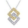 Image 1 : Genuine 0.2 TCW 14K Two Tone Gold Ladies Pendant - REF-28Z3T