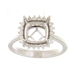 Genuine 14K White Gold 0.28CTW Diamond Semi Mount Ring - REF-57N3A