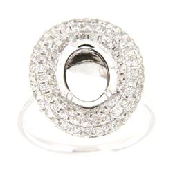 Genuine 14K White Gold 1.05CTW Diamond Semi Mount Ring - REF-121H9W