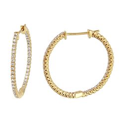 Genuine 0.88 TCW 14K Yellow Gold Ladies Earring - REF-91Z4T