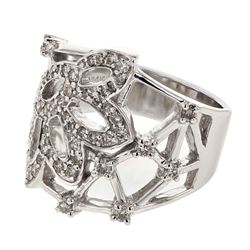 Genuine 14K White Gold 0.59CTW Diamond Fashion Ring - REF-91M7F