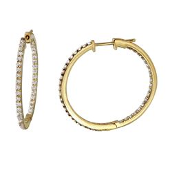 Genuine 1.24 TCW 14K Yellow Gold Ladies Earrings - REF-101G3M