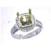 Image 1 : Genuine 18K Two Tone Gold 0.58CTW Diamond Semi Mount Ring - REF-130G7M