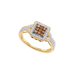 0.33CT Diamond Micro-Pave 10KT Ring Yellow Gold