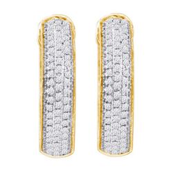 0.50CT Diamond Hoops 10KT Earrings Yellow Gold