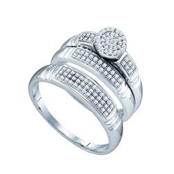 0.33CT Diamond Trio Set 10KT Ring White Gold