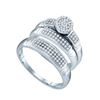 Image 1 : 0.33CT Diamond Trio Set 10KT Ring White Gold