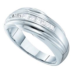 0.50CT Diamond Mens 14KT Ring White Gold