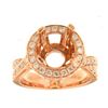 Image 1 : Genuine 14K Rose Gold 1.17CTW Diamond Semi Mount Ring - REF-166F3N