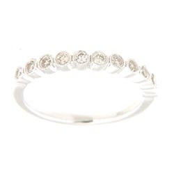 Genuine 14K White Gold 0.26CTW Diamond Band Ring - REF-35M3F