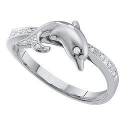 0.05CT Diamond Dolphin 10KT Ring White Gold