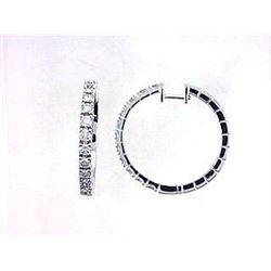 Genuine 14K White Gold 1.82CTW Diamond Hoop Earring - REF-238K4R