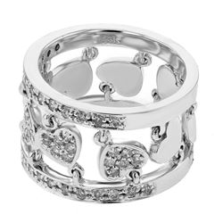 Genuine 14K White Gold 0.61CTW Diamond Fashion Ring - REF-98Z6T