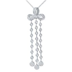 Genuine 1 TCW 18K White Gold Ladies Necklace - REF-108K2R