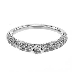 Genuine 14K White Gold 0.95CTW Diamond Wedding Band  - REF-58F7N